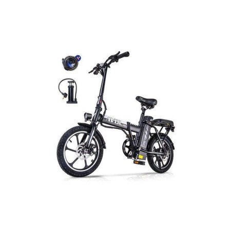Bicicleta Eléctrica Plegable AVDLEU 16 Pulgadas 250W 36V 11.4Ah Autonomía 40-80 km