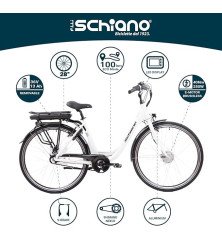 F.lli Schiano E-Moon 28 Bicicleta Eléctrica Urbana 250W con Autonomía hasta 100 km
